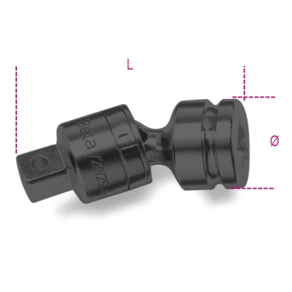 Beta 710/25 Snodo Macchina Quadro Maschio e Femmina 3/8" - BETA UTENSILI - Immagine 3
